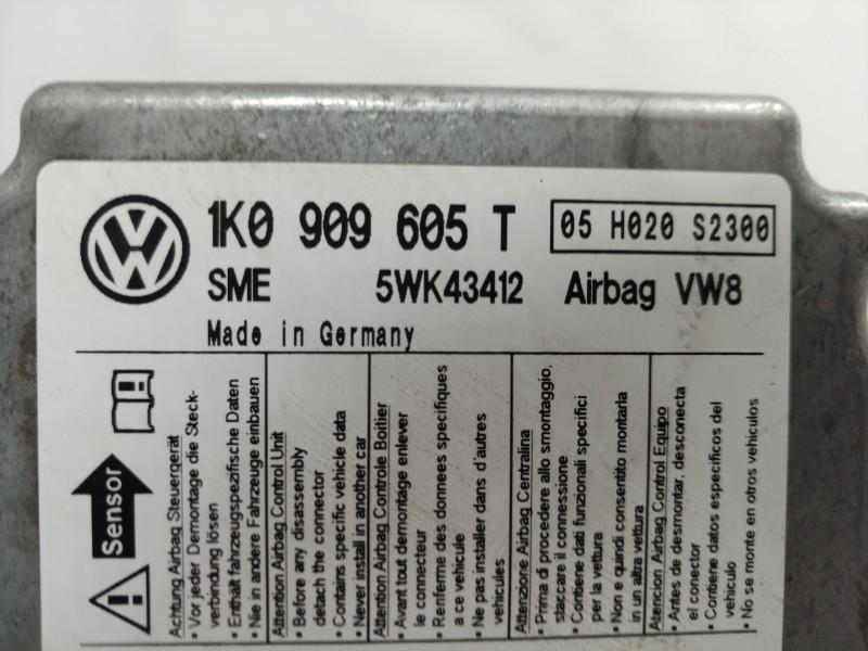 Recambio de centralita airbag para volkswagen golf v berlina (1k1) trendline referencia OEM IAM 1K0909605T 1K0909605 1K0909605