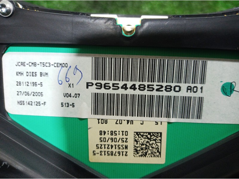 Recambio de cuadro instrumentos para peugeot 307 berlina (s2) xr referencia OEM IAM P9654485280 P9654485280 P9654485280