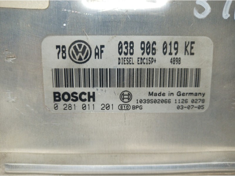 Recambio de centralita motor uce para volkswagen passat berlina (3b3) comfortline referencia OEM IAM 038906019KE 038906019KE 038