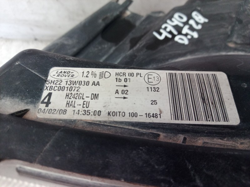 Recambio de faro izquierdo para land rover discovery v6 td hse referencia OEM IAM XBC001072 XBC001072 5H2213W030