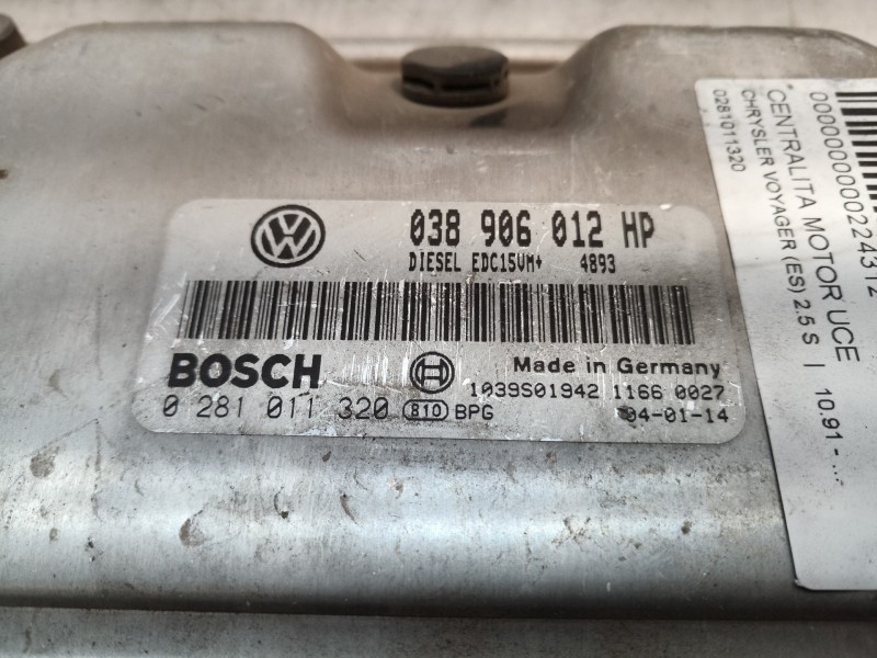 Recambio de centralita motor uce para chrysler voyager (es) 2.5 s referencia OEM IAM 0281011320 038906012HP 0281011320