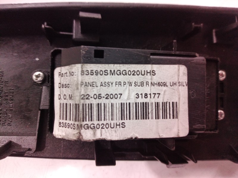Recambio de mando elevalunas delantero derecho para honda civic berlina 5 (fk) referencia OEM IAM 83590SMGG020UHS 83590SMGG020 8 Recambio de mando elevalunas delantero derecho para honda civic berlina 5 (fk) referencia OEM IAM 83590SMGG020UHS 83590SMGG020 8