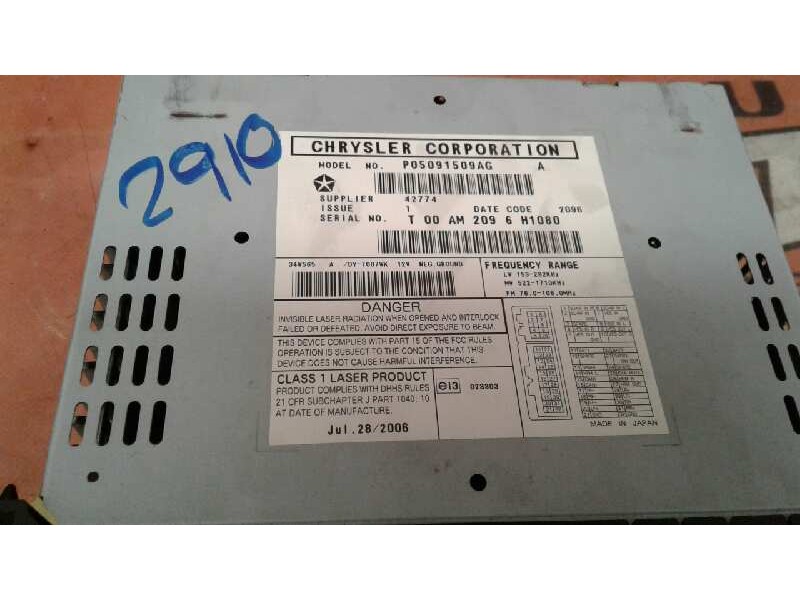 Recambio de sistema audio / radio cd para dodge caliber s referencia OEM IAM   