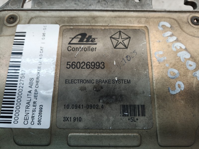 Recambio de centralita abs para chrysler jeep cherokee (j) 4.0 cat referencia OEM IAM 56026993 10094109024 56026993
