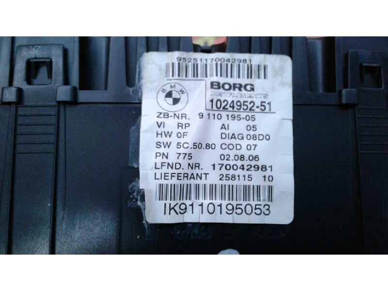 Recambio de cuadro instrumentos para bmw serie 1 berlina (e81/e87) 120d referencia OEM IAM 102495251  