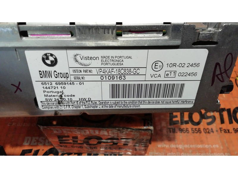 Recambio de sistema audio / radio cd para bmw serie 3 berlina (e90) 325i referencia OEM IAM 65126959145  