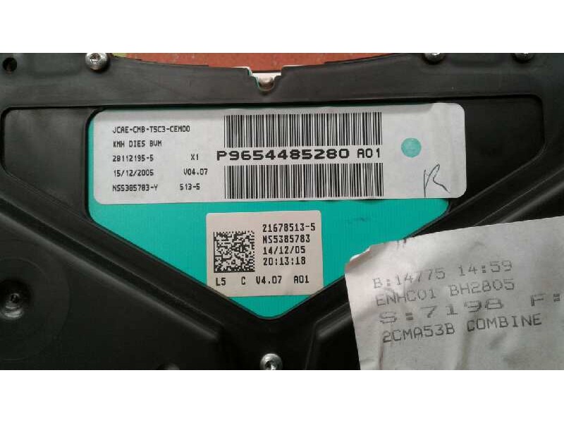 Recambio de cuadro instrumentos para peugeot 307 berlina (s2) xt referencia OEM IAM 9654485280 9654485280 