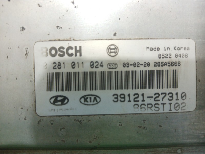 Recambio de centralita motor uce para kia carens 2.0 turbodiesel cat referencia OEM IAM 0281011024 0281011024 3912127310