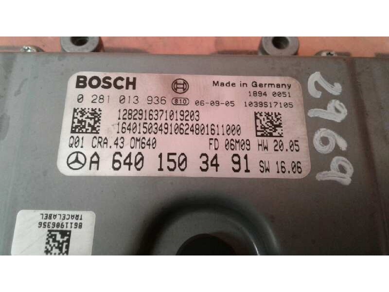 Recambio de centralita motor uce para mercedes-benz clase a (w169) a 160 cdi (169.006) referencia OEM IAM 0281013936 A6401503491