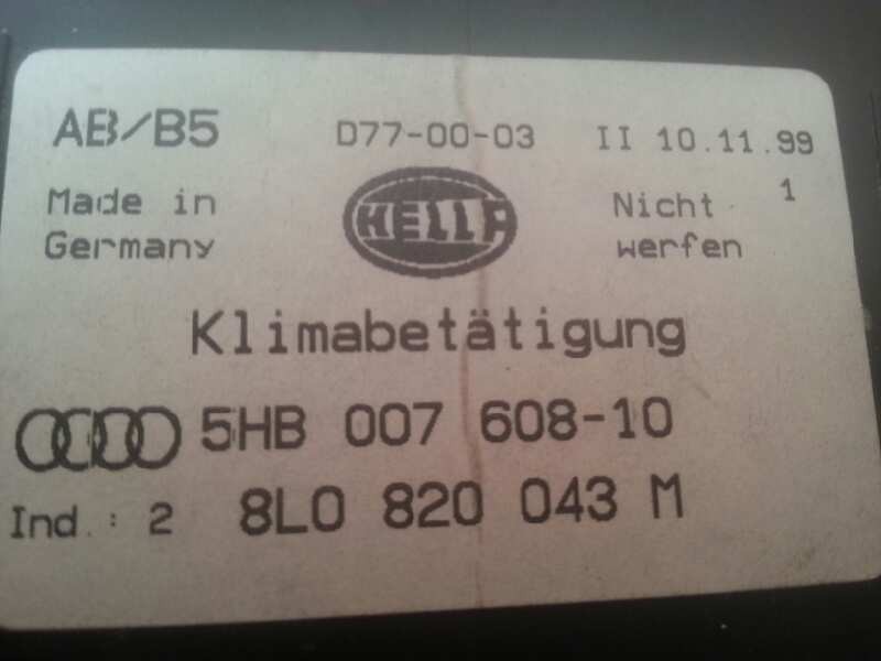 Recambio de mando climatizador para audi a3 (8l) 1.9 tdi referencia OEM IAM 8L0820043M 5HB00760810 8L0820043M