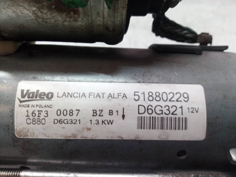 Recambio de motor arranque para fiat doblo active referencia OEM IAM 51880229 51880229 51880229