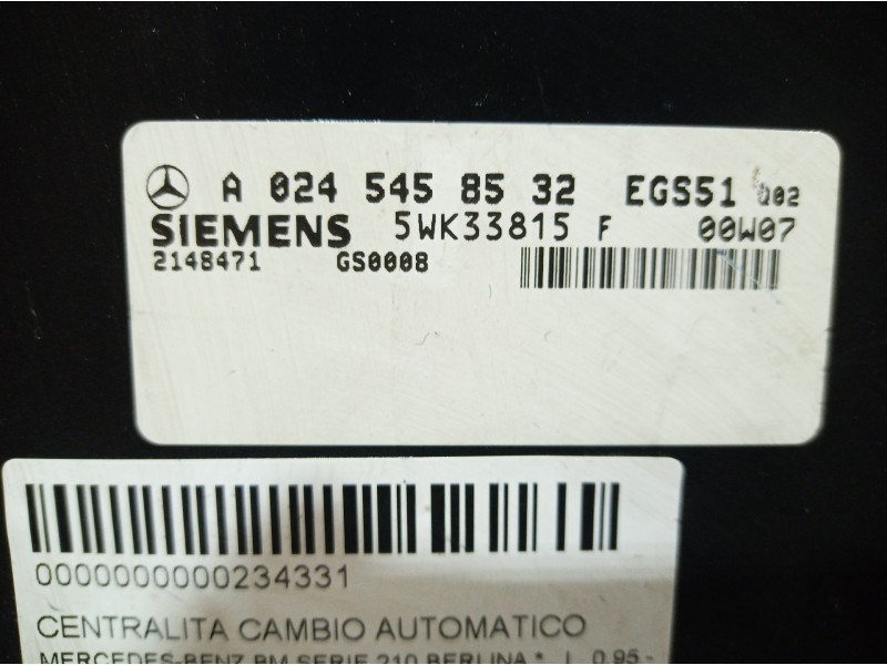 Recambio de centralita cambio automatico para mercedes-benz clase e (w210) berlina referencia OEM IAM A0245458532 A0245458532 A0