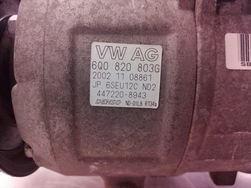 Recambio de compresor aire acondicionado para volkswagen polo (9n1) trendline referencia OEM IAM 6Q0820803G 6Q0820803 4472208943