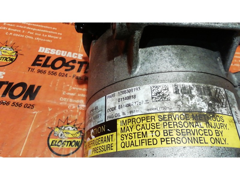 Recambio de compresor aire acondicionado para renault scenic ii referencia OEM IAM 8200309193 01140018 8200309193