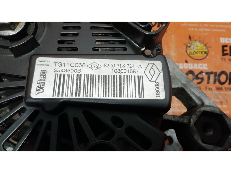 Recambio de alternador para renault twingo authentique referencia OEM IAM TG11C068 2543590B 108001687