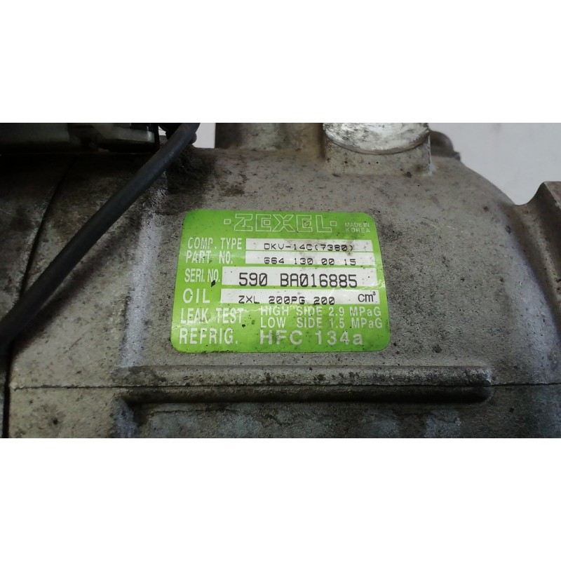 Recambio de compresor aire acondicionado para ssangyong kyron 200 xdi premium 4wd referencia OEM IAM 6641300015 6641300015 66413