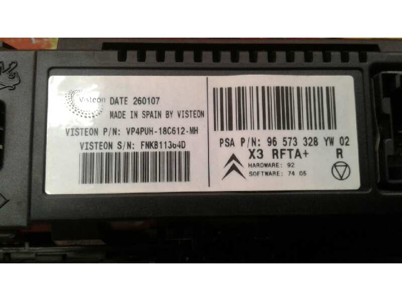 Recambio de mando climatizador para citroën c5 berlina exclusive referencia OEM IAM 96573328YW  