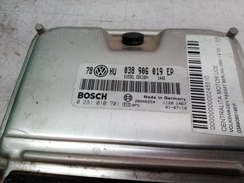 Recambio de centralita motor uce para volkswagen passat berlina (3b3) 1.9 tdi referencia OEM IAM 038906019EP 0281010701 03890601