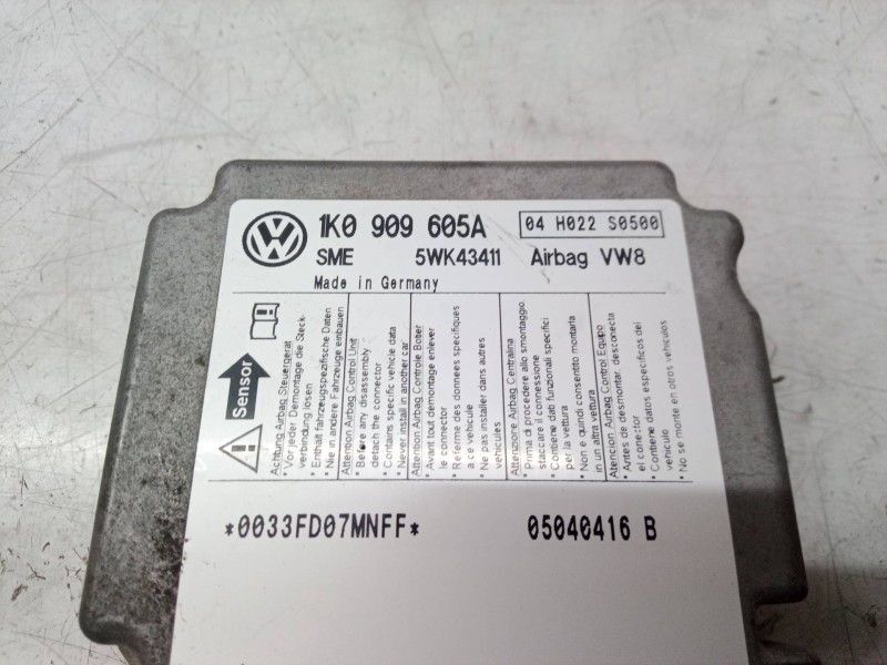 Recambio de centralita airbag para volkswagen golf v berlina (1k1) gt sport referencia OEM IAM 1K0909605A 1K0909605A 5WK43411