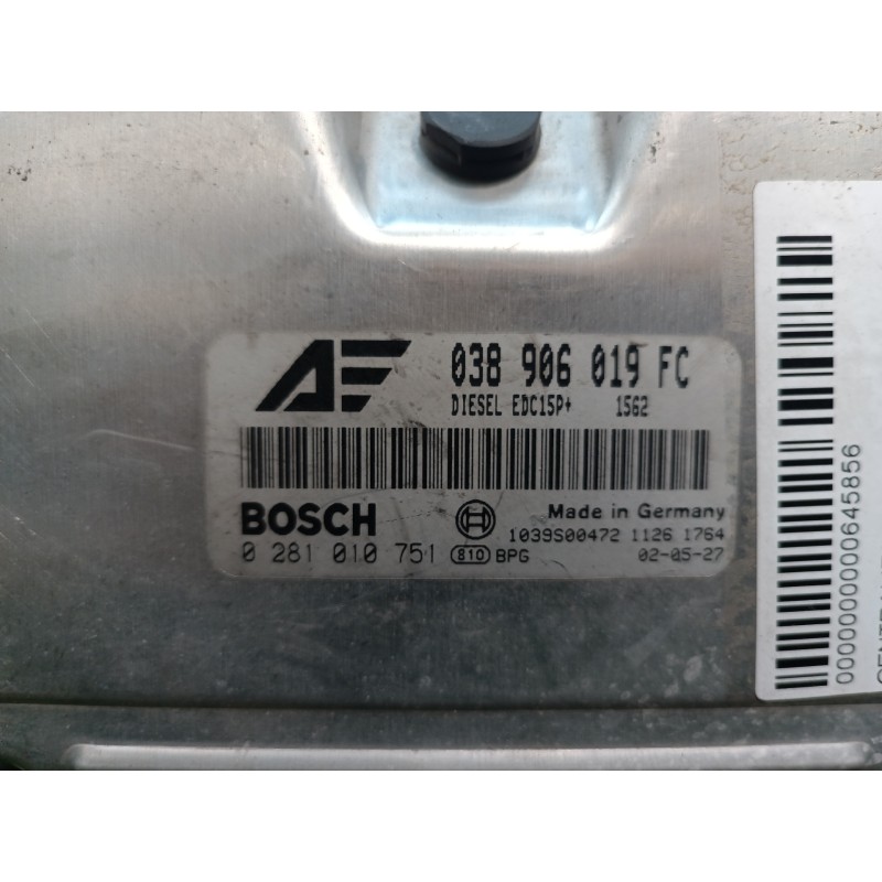 Recambio de centralita motor uce para volkswagen sharan (7m6/7m9) comfortline referencia OEM IAM 038906019FC 038906019FC 1039S00 Recambio de centralita motor uce para volkswagen sharan (7m6/7m9) comfortline referencia OEM IAM 038906019FC 038906019FC 1039S00