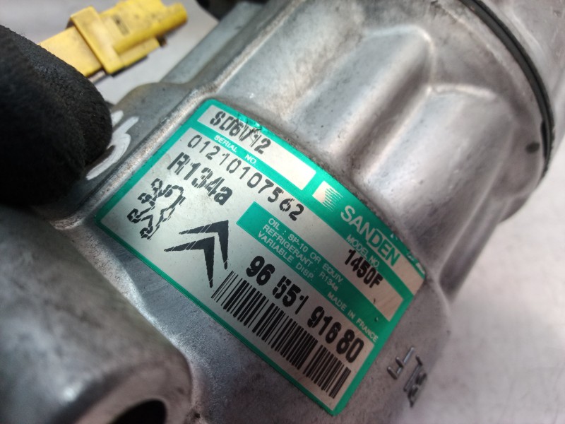 Recambio de compresor aire acondicionado para citroën c3 1.4 audace referencia OEM IAM 9655191680 9655191680 SD6V12