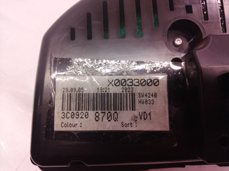 Recambio de cuadro instrumentos para volkswagen passat berlina (3c2) highline referencia OEM IAM 3C0920870Q 3C0920870 BPA2C53145