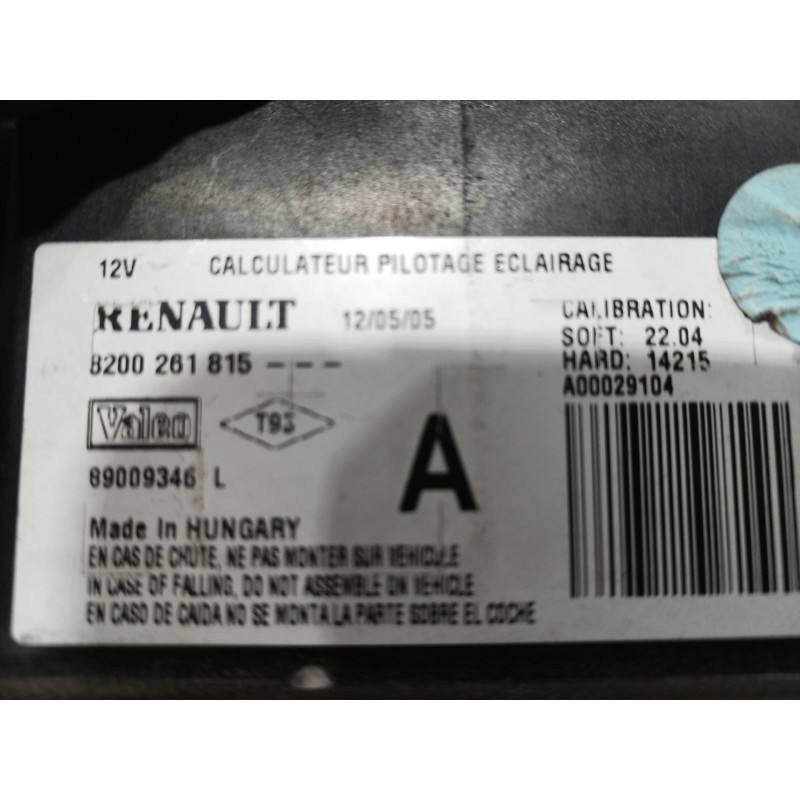Recambio de centralita faros xenon para renault laguna ii grandtour (kg0) expression confort referencia OEM IAM 8200261815 82002