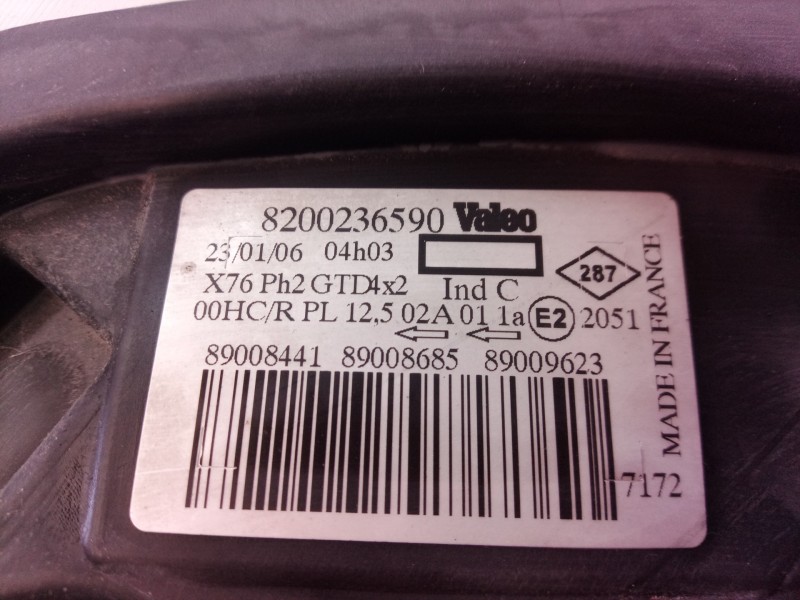 Recambio de faro izquierdo para nissan kubistar (x76) premium (l1) referencia OEM IAM 8200236590 8200236590 8200236590