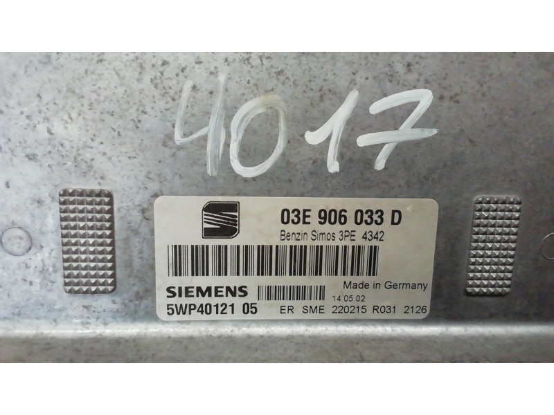 Recambio de centralita motor uce para seat ibiza (6l1) stella referencia OEM IAM 5WP4012105 5WP4012105 03E906033D