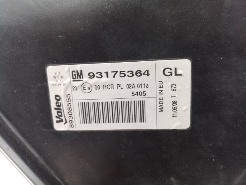 Recambio de faro izquierdo para opel meriva cosmo referencia OEM IAM 93175364 93175364 89308555