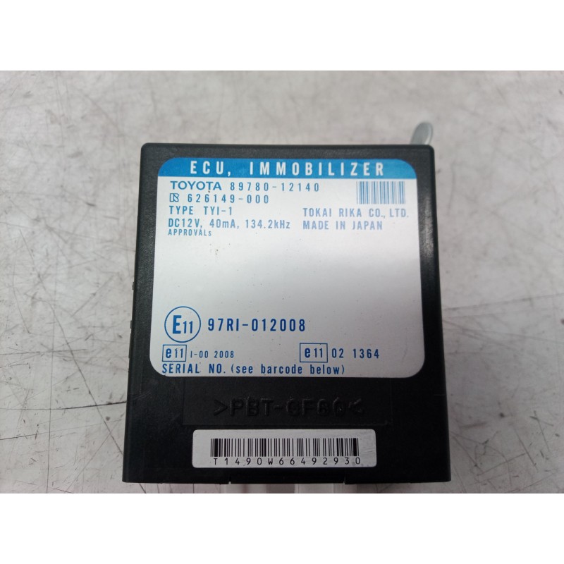 Recambio de centralita inmovilizador para toyota corolla (e12) 1.4 d-4d luna compact referencia OEM IAM 97RI012008 97RI012008 97