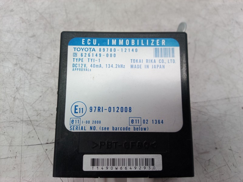 Recambio de centralita inmovilizador para toyota corolla (e12) 1.4 d-4d luna compact referencia OEM IAM 97RI012008 97RI012008 97