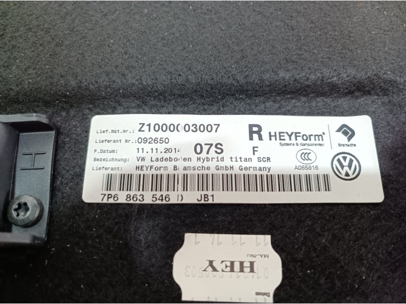 Recambio de alfombra maletero para volkswagen touareg (7p6) v6 tdi bluemotion premium referencia OEM IAM 7P6863546 7P6863546 Z10