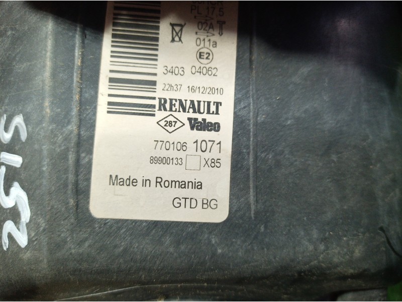 Recambio de faro izquierdo para renault clio iii 20 aniversario referencia OEM IAM 7701061071 7701061071 7701061071