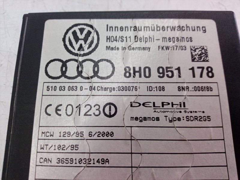 Recambio de modulo electronico para audi a4 cabrio (8h) referencia OEM IAM 8H0951178 8H0951178 8H0951178