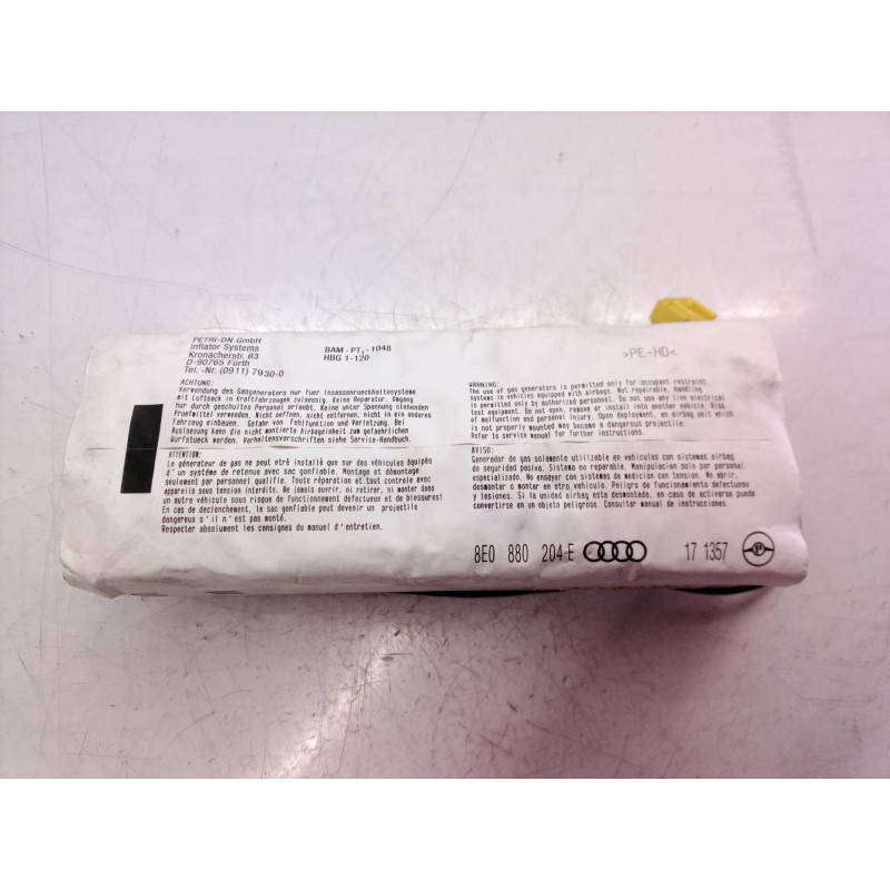 Recambio de airbag delantero derecho para audi a4 cabrio (8h) referencia OEM IAM 8E0880204E 8E0880204 8E0880204