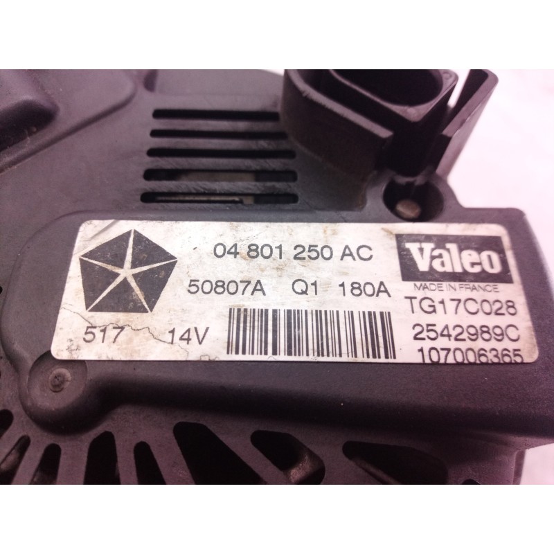 Recambio de alternador para jeep gr. cherokee (wh) 3.0 crd laredo referencia OEM IAM 04801250AC 04801250 50807