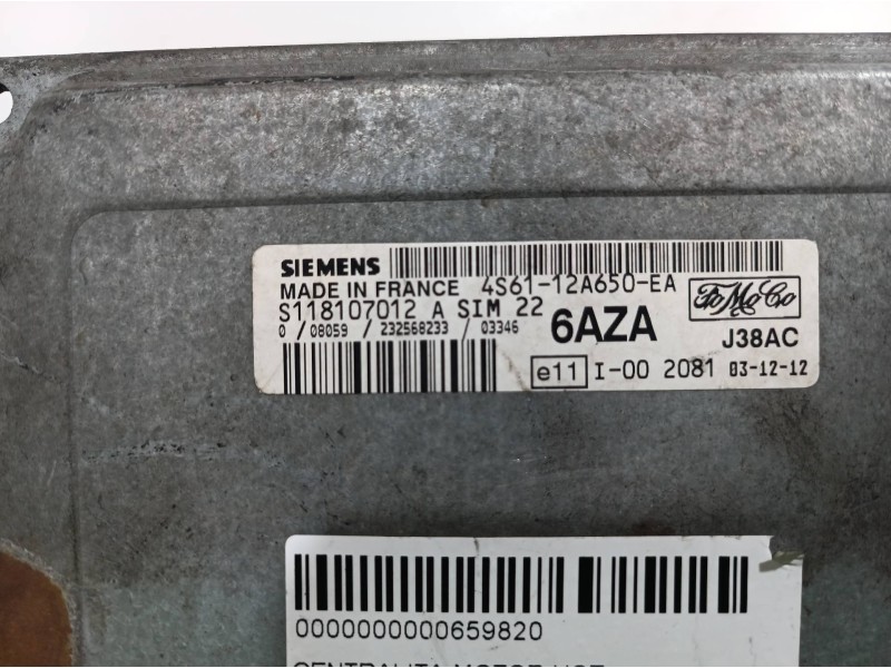 Recambio de centralita motor uce para ford fiesta (cbk) ambiente referencia OEM IAM 4S6112A650EA S118107012 4S6112A650EA