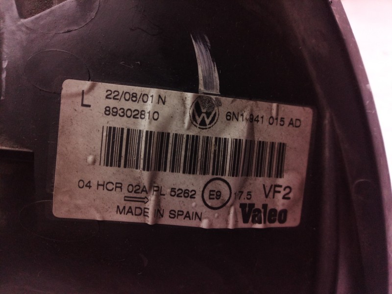 Recambio de faro izquierdo para volkswagen polo berlina (6n2) trendline referencia OEM IAM 6N1941015AD 6N1941015 6N1941015