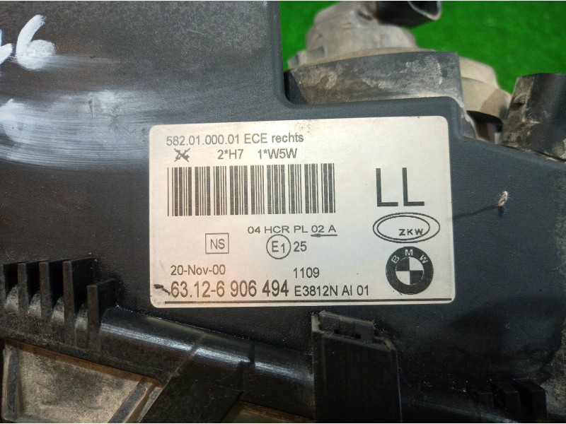 Recambio de faro derecho para bmw serie 3 berlina (e46) 320d referencia OEM IAM 63126906494 63126906494 63126906494
