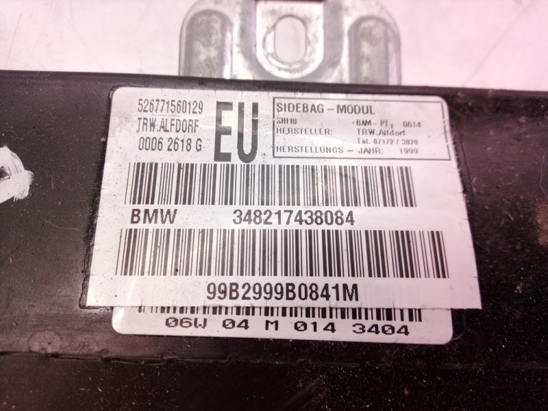Recambio de airbag lateral delantero derecho para bmw serie 3 berlina (e46) 320d referencia OEM IAM 348217438084 348217438084 00