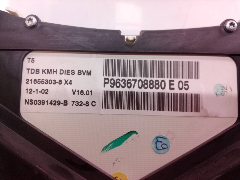 Recambio de cuadro instrumentos para peugeot 307 (s1) xt referencia OEM IAM P9636708880E05 P9636708880E05 P9636708880E05