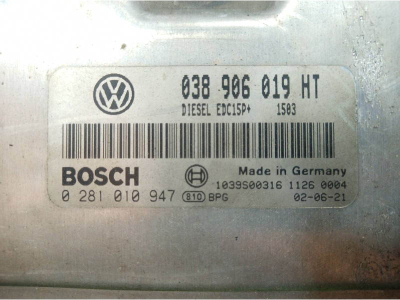 Recambio de centralita motor uce para seat ibiza (6l1) 1.9 tdi referencia OEM IAM 038906019 038906019 038906019