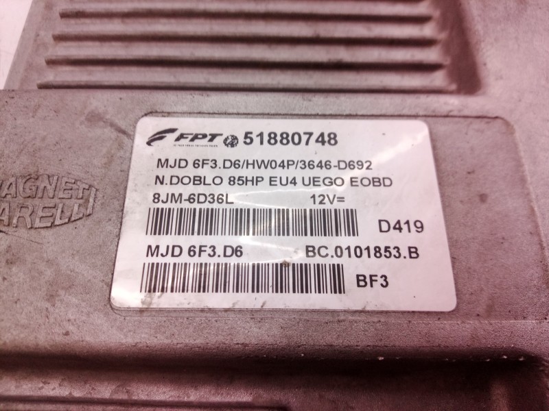 Recambio de centralita motor uce para fiat doblo cargo basis kasten referencia OEM IAM 51880748 51880748 51880748