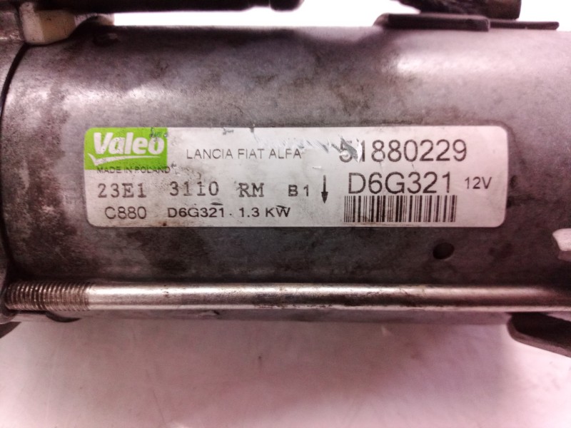 Recambio de motor arranque para fiat doblo cargo basis kasten referencia OEM IAM 51880229 51880229 D6G321