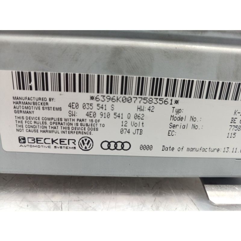 Recambio de modulo electronico para audi a8 (4e2) 3.0 tdi quattro l referencia OEM IAM 4E0035541S 4E0035541S 4E0035541S