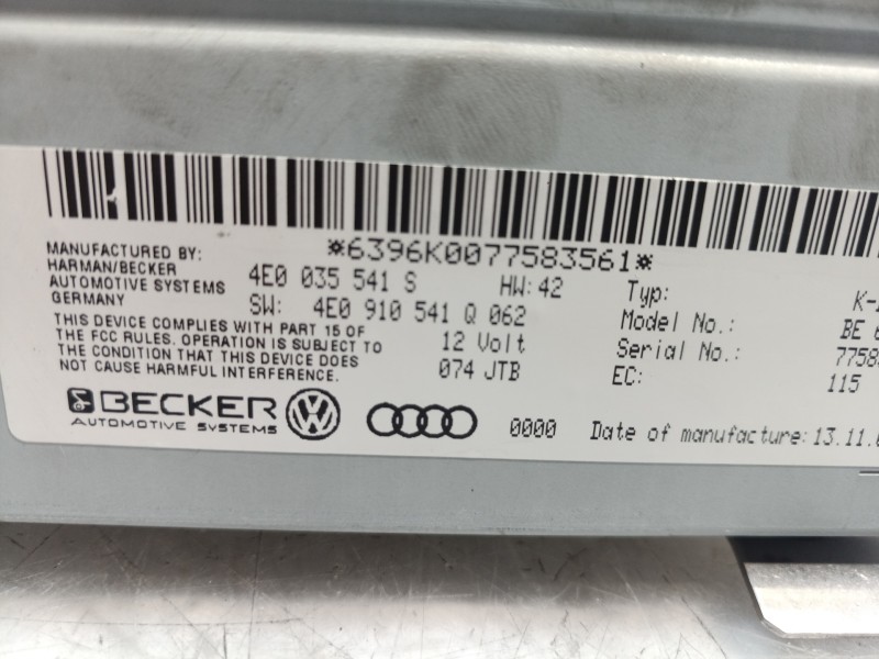 Recambio de modulo electronico para audi a8 (4e2) 3.0 tdi quattro l referencia OEM IAM 4E0035541S 4E0035541S 4E0035541S