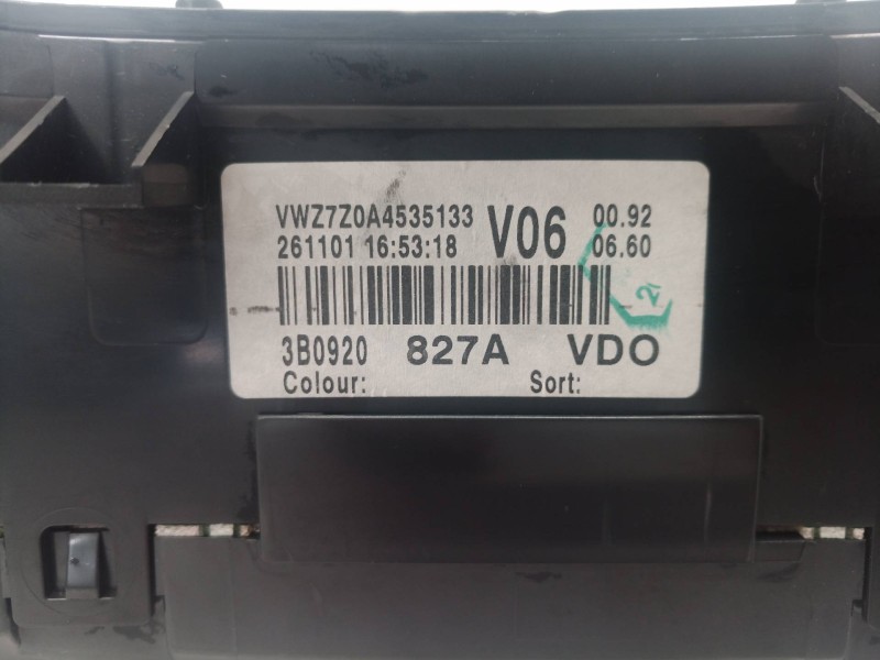 Recambio de cuadro instrumentos para volkswagen passat berlina (3b3) comfortline referencia OEM IAM 3B0920827A 3B0920827 1100801