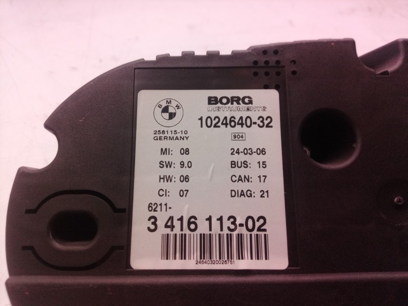 Recambio de cuadro instrumentos para bmw x3 (e83) 2.0d referencia OEM IAM 341611302 341611302 102464032