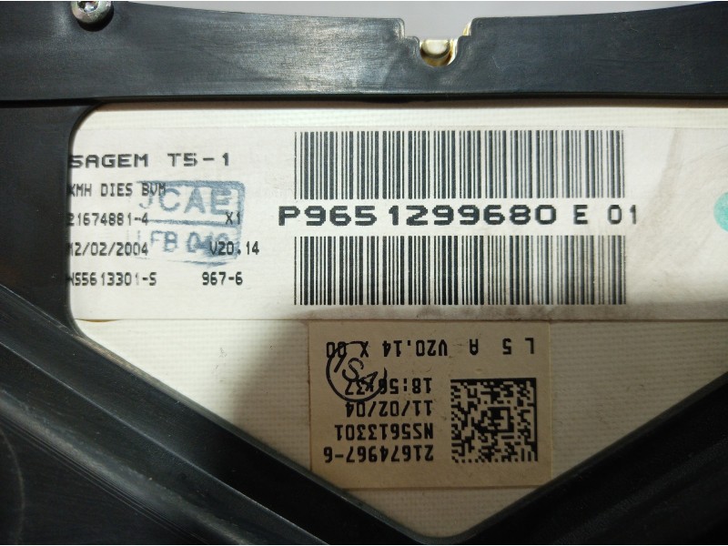 Recambio de cuadro instrumentos para peugeot 307 break / sw (s1) 2.0 16v hdi fap cat (rhr / dw10bted4) referencia OEM IAM P96512